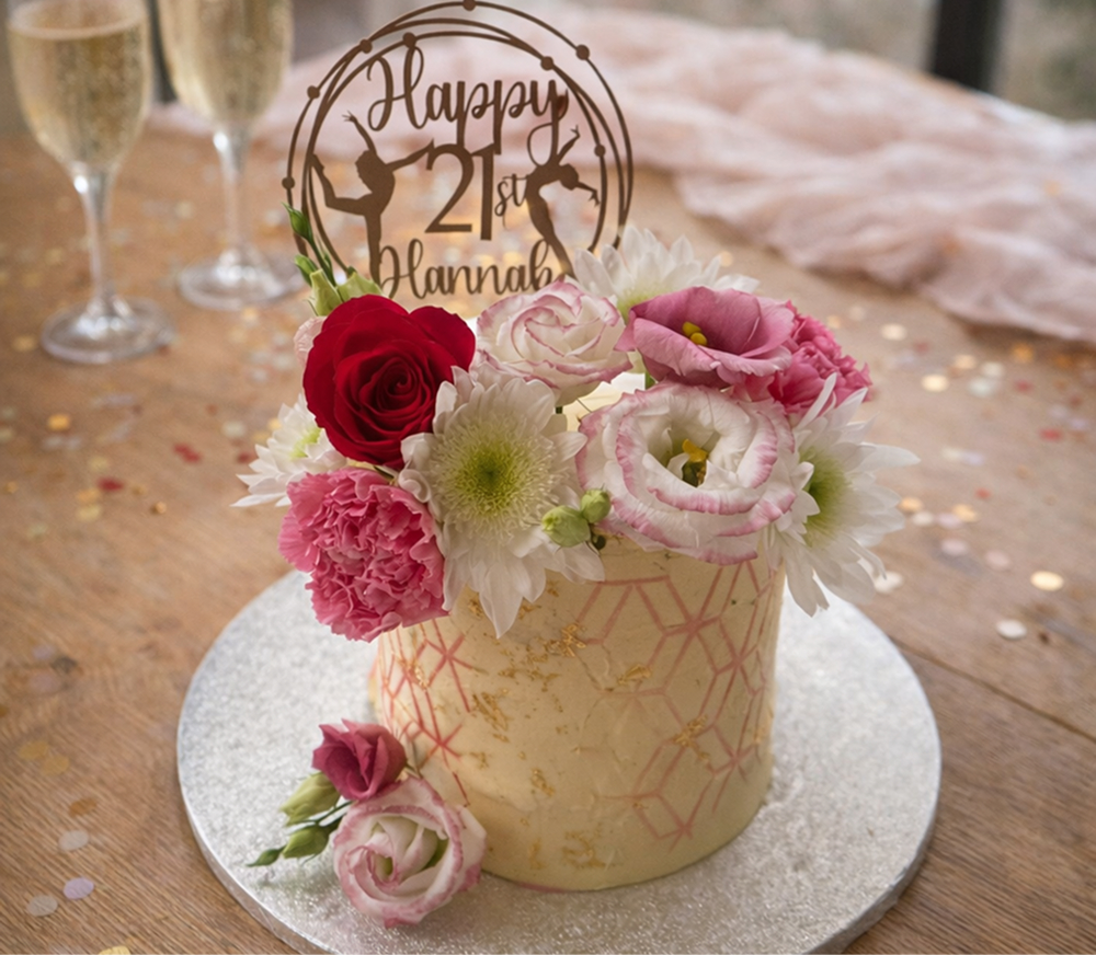 21st-birthday-cake-with-flowers